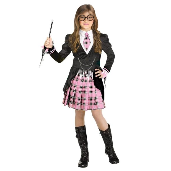 Girls Fun World ACADEMIA Academy Halloween Costume Size S M L Witch School NWT - Picture 2 of 6